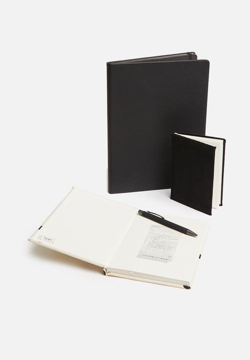 Typo - Premium notebook gift set - black polka