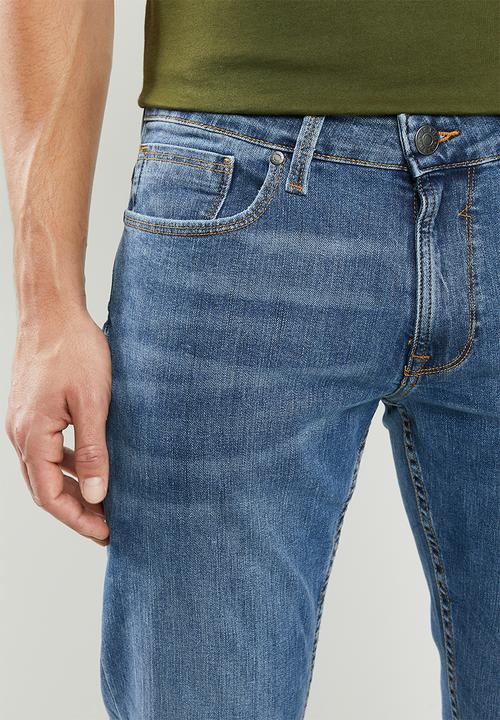 GUESS - Mid wash slim straight - mid blue
