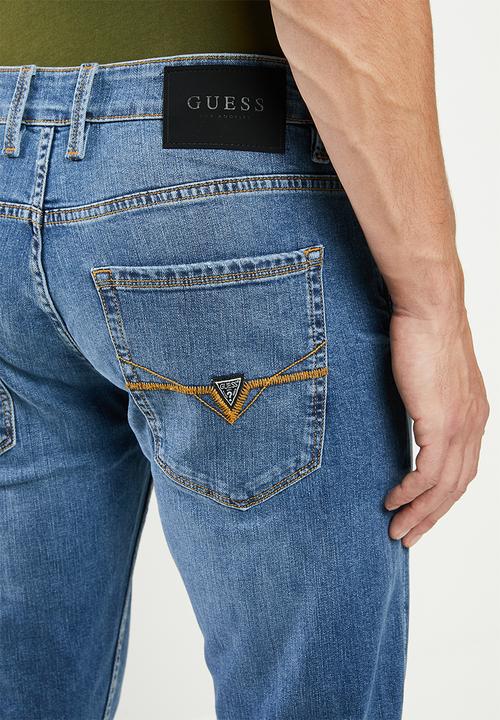 GUESS - Mid wash slim straight - mid blue