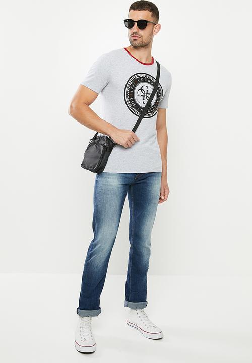 GUESS - Dark wash slim straight jeans - mid blue