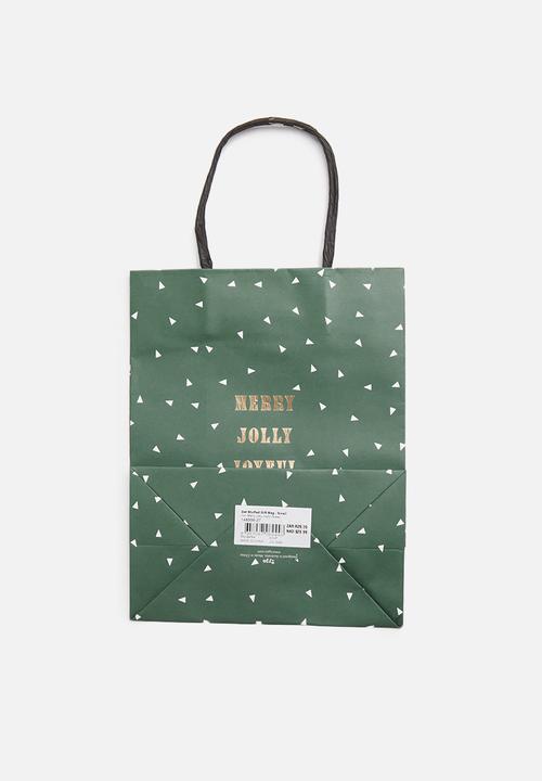 Typo - Get stuffed gift bag - small - merry jolly joyful green