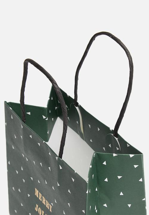 Typo - Get stuffed gift bag - small - merry jolly joyful green
