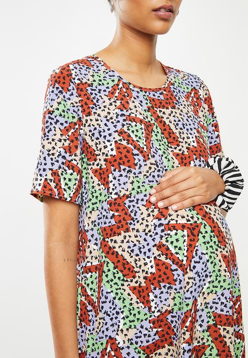 Glamorous - Maternity Geo print t-shirt dress - multi