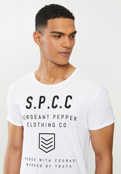 S.P.C.C - Kennett premium scooped hem t-shirt - optical white