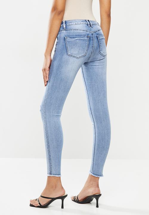 SISSY BOY - Day dream jon jon skinny with side seam diamante - blue