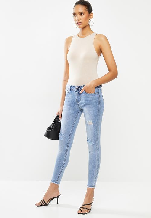 SISSY BOY - Day dream jon jon skinny with side seam diamante - blue