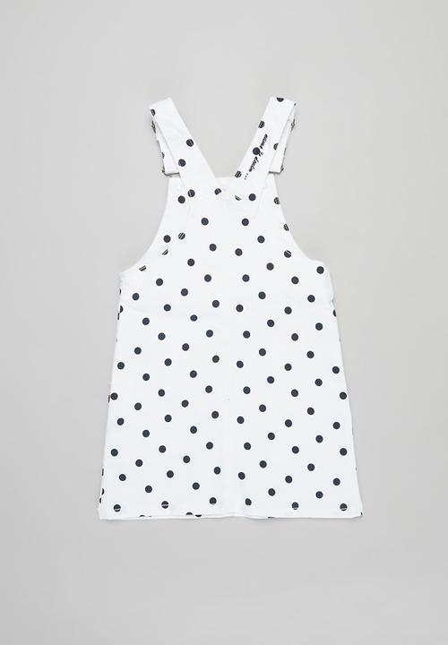 Name It - Batinna all over print bibskirt - white & black 