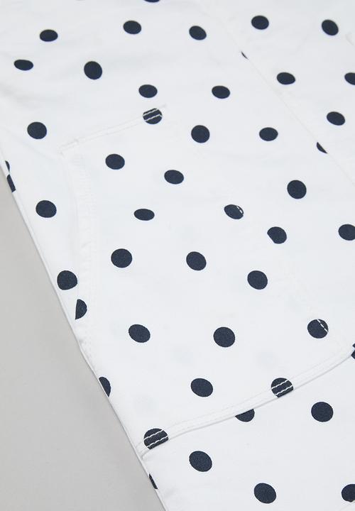 Name It - Batinna all over print bibskirt - white & black 