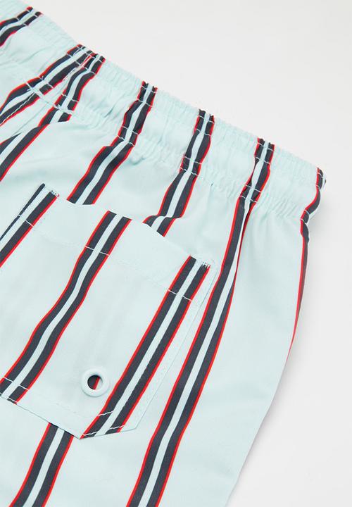 Cotton On - Bailey board short - vertical stripe & frosty blue