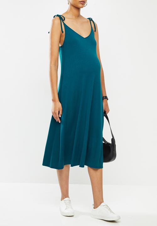 Superbalist - Maternity Knit tie strappy swing midi - green