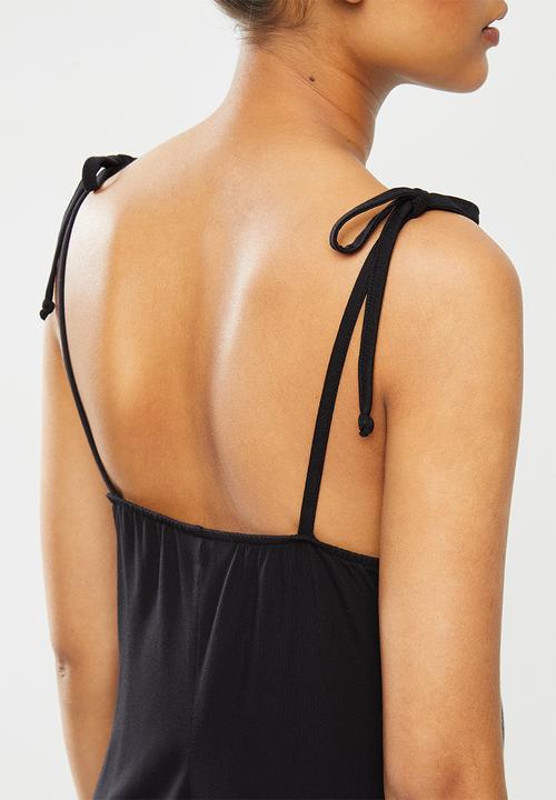 Superbalist - Maternity Knit tie strappy swing midi - black