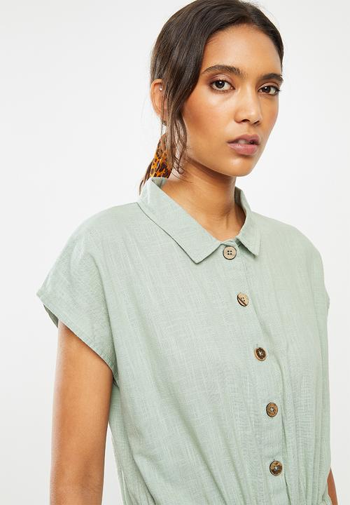 Cotton On - Woven jasmine utility jumpsuit - green