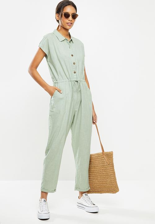Cotton On - Woven jasmine utility jumpsuit - green
