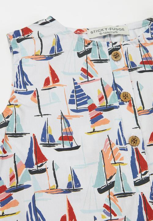 Sticky Fudge - Boats romper - multi