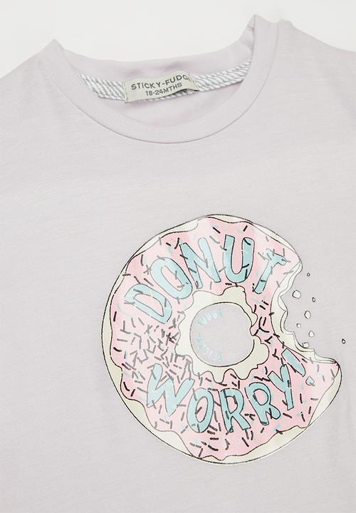 Sticky Fudge - Donut worry tee - lilac