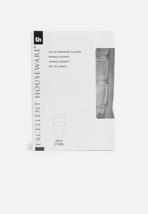 Excellent Houseware - Tapered drinking glass set of 6