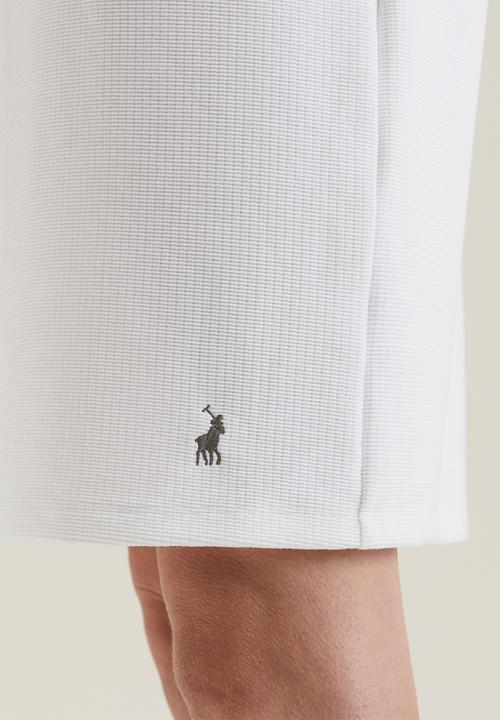 POLO - Berli rib inset short sleeve golfer dress - white