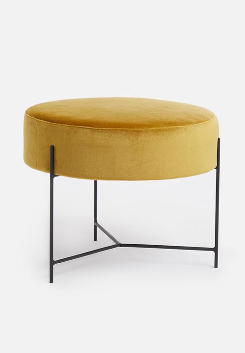 Sixth Floor - Match stick ottoman - mustard