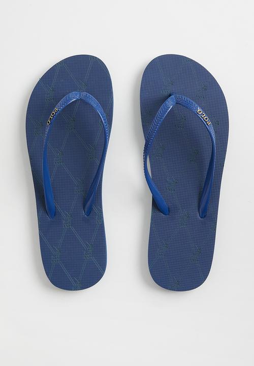 POLO - Belle tonal monogram flip flop - navy