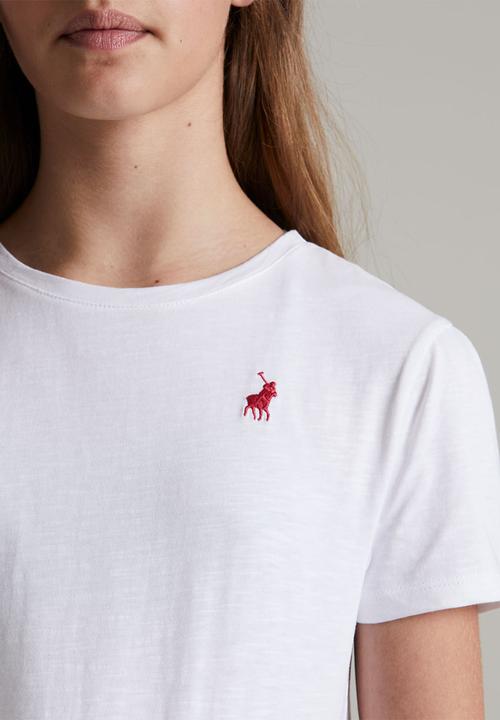 POLO - Girls jada frilled tee - white