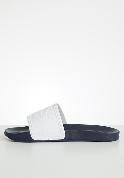 PUMA - Leadcat sports slide - white & navy 