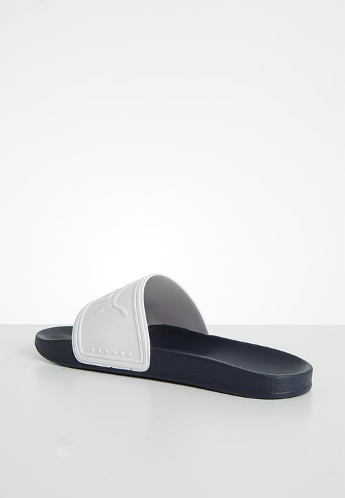 PUMA - Leadcat sports slide - white & navy 