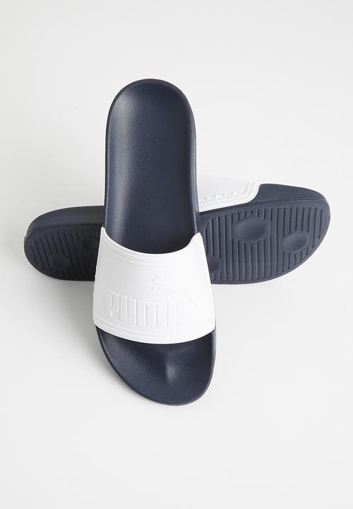 PUMA - Leadcat sports slide - white & navy 