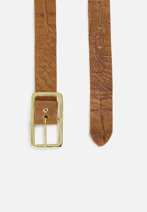 Superbalist - Faux croc leather belt - tan