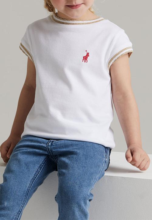 POLO - Girls kerry scalloped tee - white