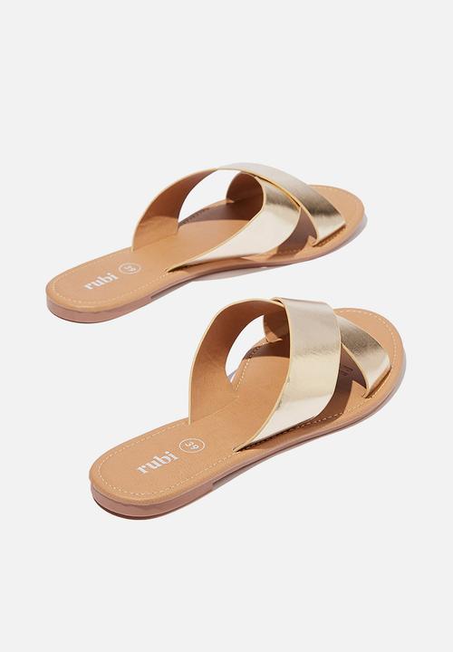 Cotton On - Everyday scarlett xover slide - metallic gold
