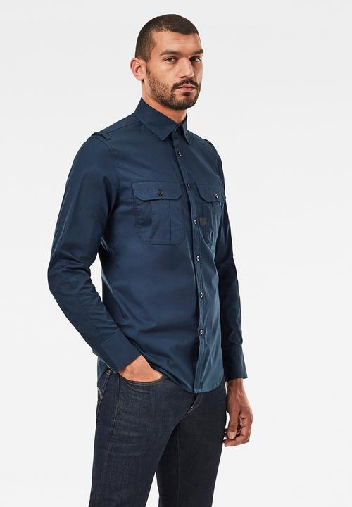 G-STAR - Police slim  long sleeve shirt - navy