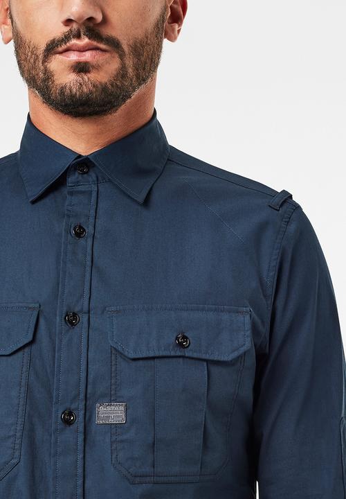G-STAR - Police slim  long sleeve shirt - navy
