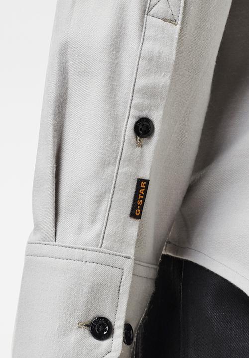 G-STAR - Panelled pkt slim long sleeve shirt - grey