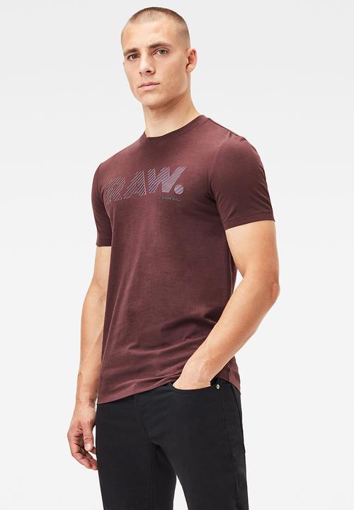 G-STAR - 3d raw. logo slim r short sleeve tee - burg