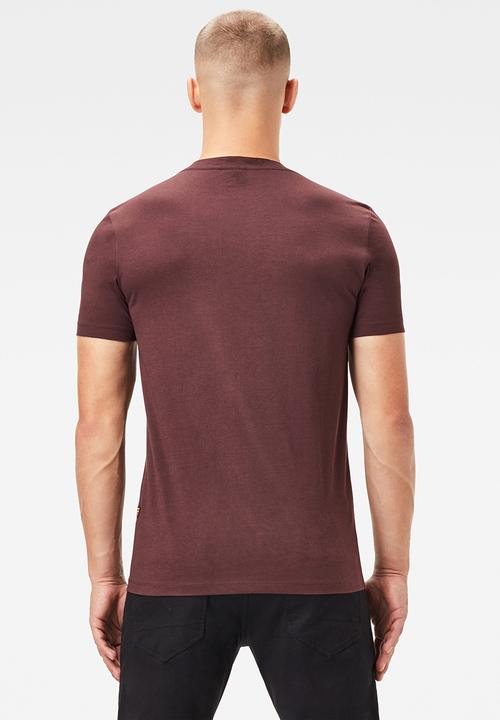 G-STAR - 3d raw. logo slim r short sleeve tee - burg