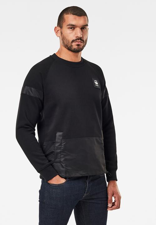 G-STAR - Prisoner mix r sw long sleeve top - black