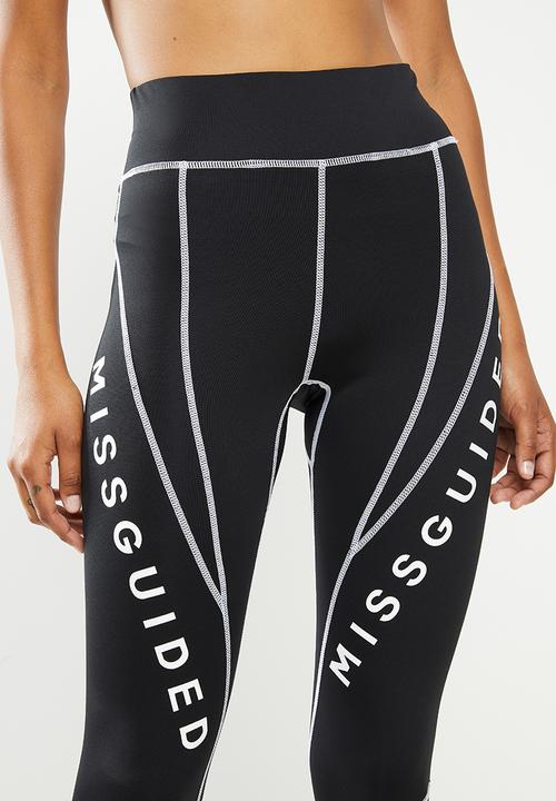 Missguided - Missguided panel contrast legging - black
