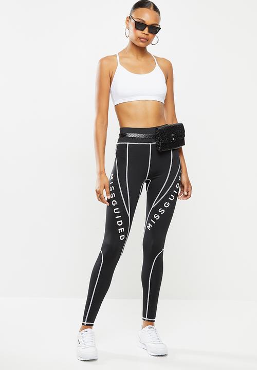 Missguided - Missguided panel contrast legging - black