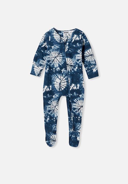 Cotton On - The long sleeve zip romper - navy blazer/tie dye