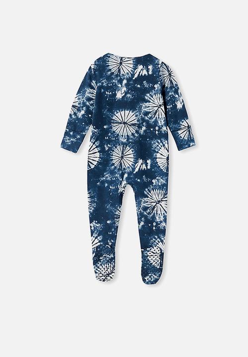 Cotton On - The long sleeve zip romper - navy blazer/tie dye
