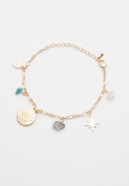 Cotton On - Bead necklace and bracelet set - gold