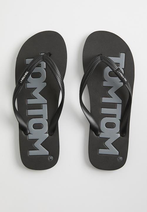 Tom Tom - Roller 5 print flip flop - black & grey 