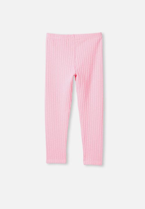 Cotton On - Huggie tights  - cali pink/textured rib
