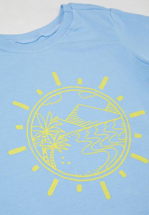 Pop Candy - Boys 2 pack printed tee - blue & grey 