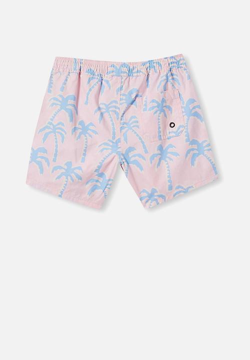Cotton On - Volly short - wild palms/pink quartz