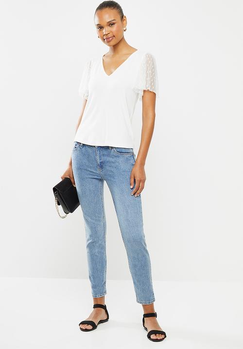 edit - Conscious mesh inset sleeve tee - milk