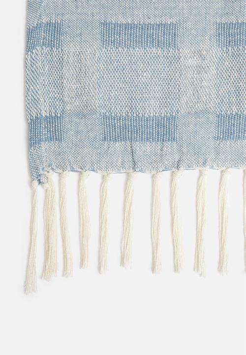 H&S - Block cotton throw - blue