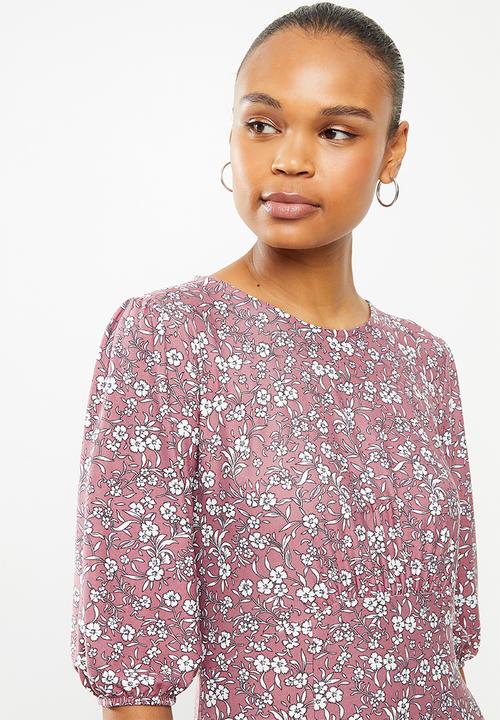 edit - Curved waist midi dress - dusty pink