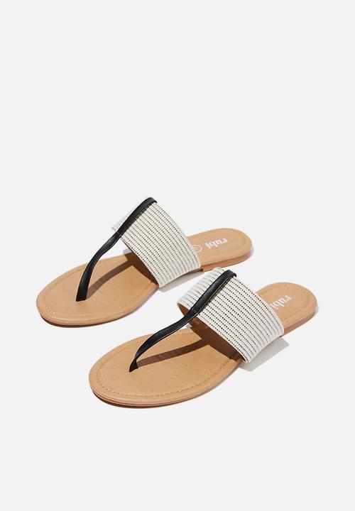 Cotton On - Everyday toe post thong - black