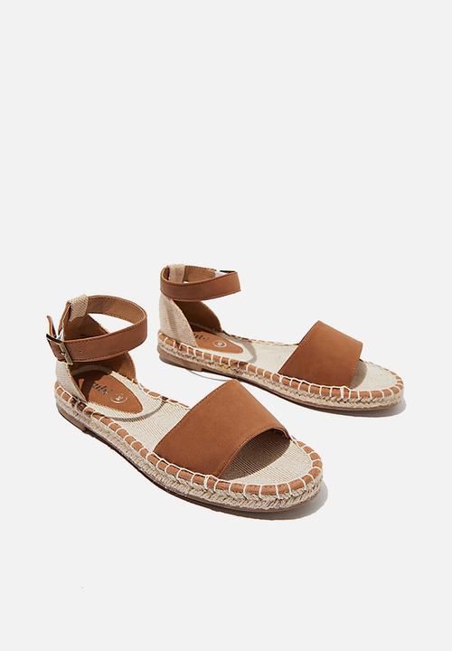 Cotton On - Rose open toe espadrille - tan 